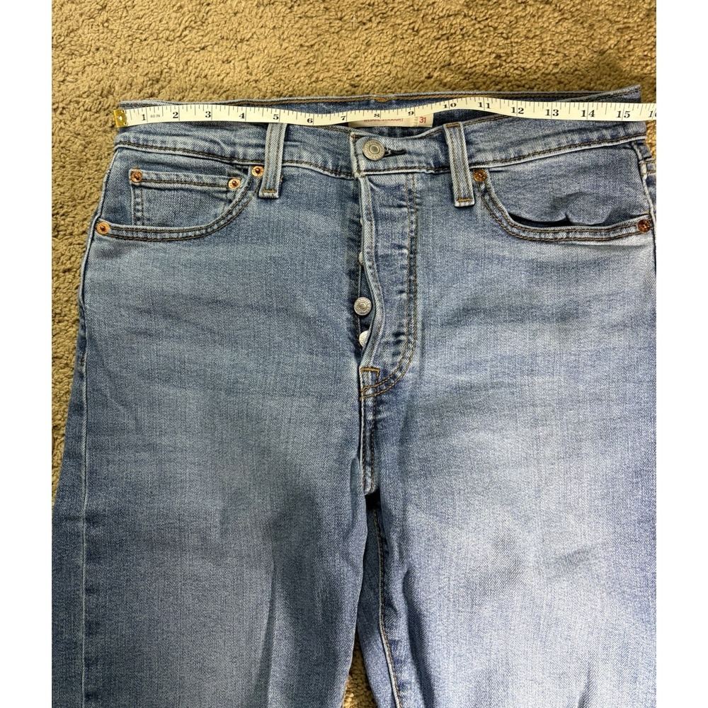 Levis Wedgie Straight Women 31 Distressed Raw Hem Button Fly Hi-Rise - Picture 7 of 12